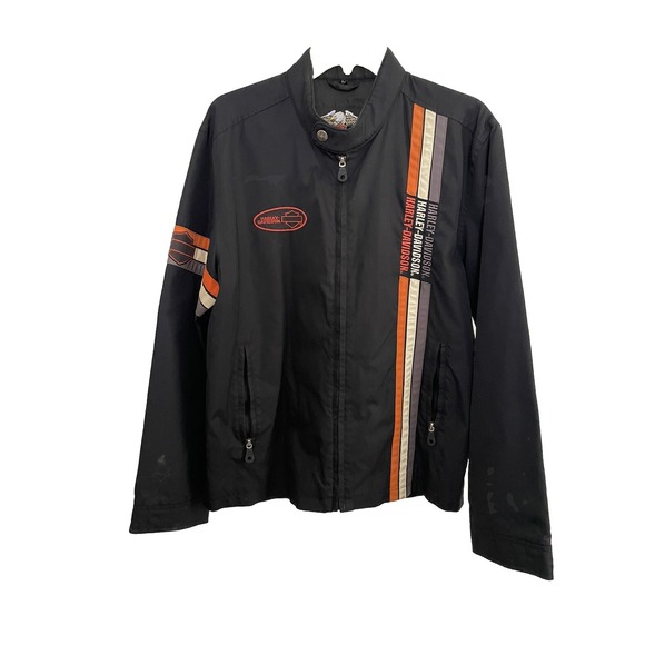 Women's Harley Davidson Racing Jacket 100% Nylon Size Med  RN103819/CA03402 - Picture 1 of 13